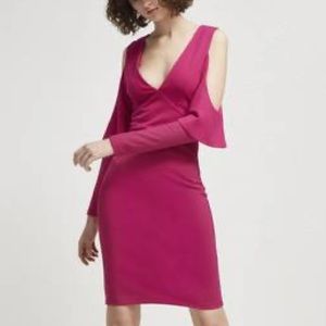 French Connection Cold Shoulder Dress Magenta Haze NWT